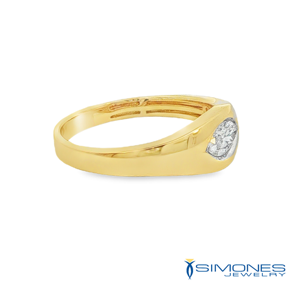 Marquise Diamond Flush Set Solitaire Ring in Yellow Gold Image 3 Simones Jewelry, LLC Shrewsbury, NJ