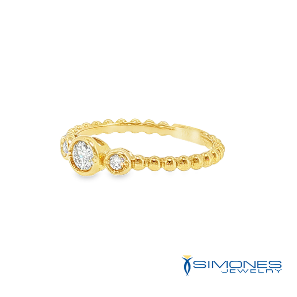 14K Yellow Diamond Bezel Set Ring Image 2 Simones Jewelry, LLC Shrewsbury, NJ