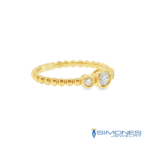 14K Yellow Diamond Bezel Set Ring Image 3 Simones Jewelry, LLC Shrewsbury, NJ