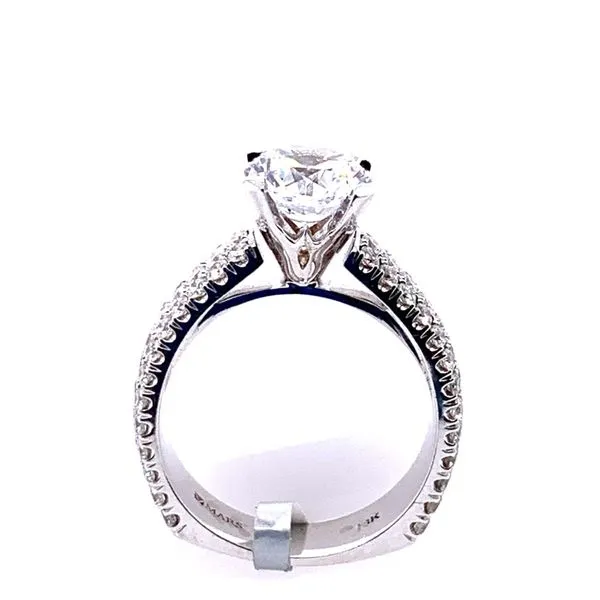 White Gold Diamond Wide Semi Mounting Image 3 Simones Jewelry, LLC Shrewsbury, NJ