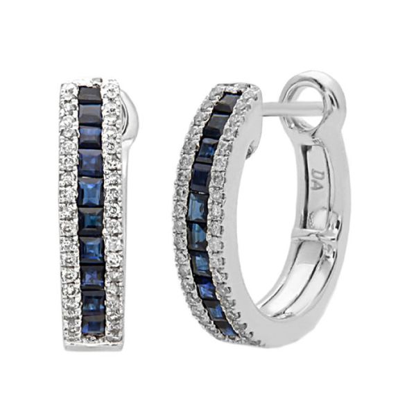 Sapphire & Diamond Huggies Simones Jewelry, LLC Shrewsbury, NJ