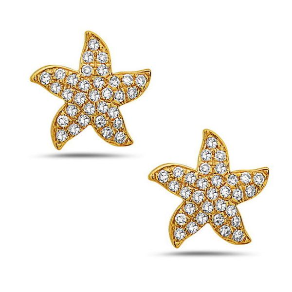 Diamond Starfish Earrings Simones Jewelry, LLC Shrewsbury, NJ