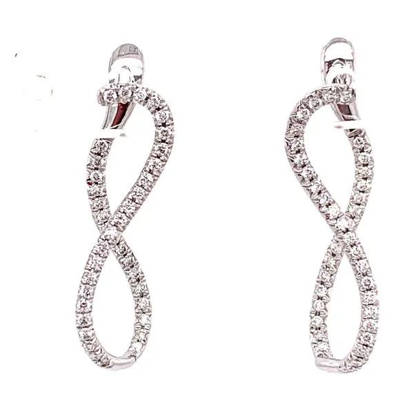 18K White Gold Diamond Twisted Hoop Earrings Simones Jewelry, LLC Shrewsbury, NJ