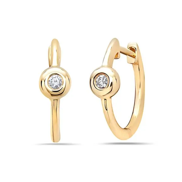 Gold Diamond Huggie Earrings Simones Jewelry, LLC Shrewsbury, NJ