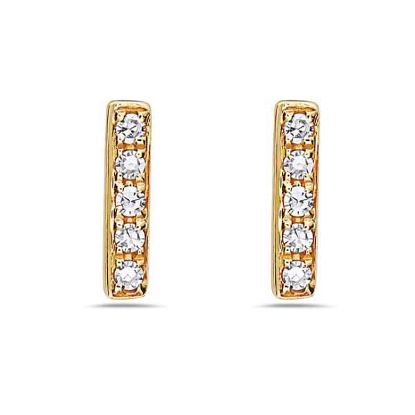 14K Yellow Gold Diamond Bar Post Earrings Simones Jewelry, LLC Shrewsbury, NJ