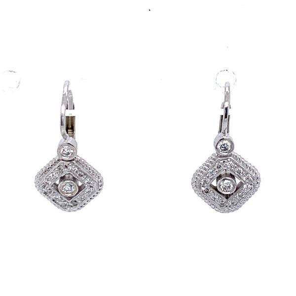 Diamond Etruscan Lever Back Earrings Simones Jewelry, LLC Shrewsbury, NJ