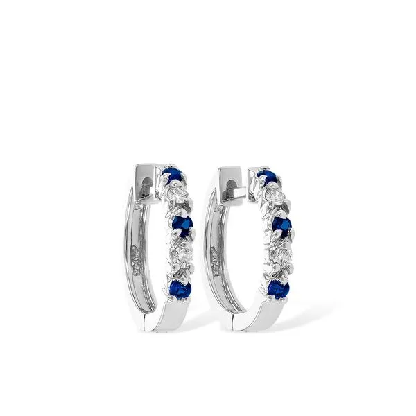 Sapphire & Diamond Huggie Earrings Simones Jewelry, LLC Shrewsbury, NJ