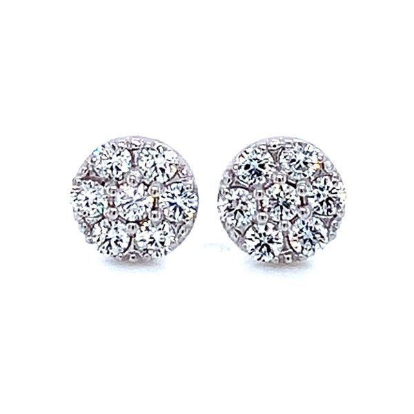 14K White Diamond Cluster Earrings Simones Jewelry, LLC Shrewsbury, NJ