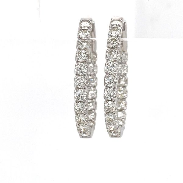 Diamond Hoop Earrings Image 2 Simones Jewelry, LLC Shrewsbury, NJ