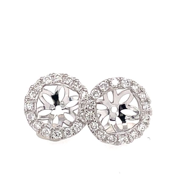 14K White Gold Diamond Earring Jackets Image 2 Simones Jewelry, LLC Shrewsbury, NJ