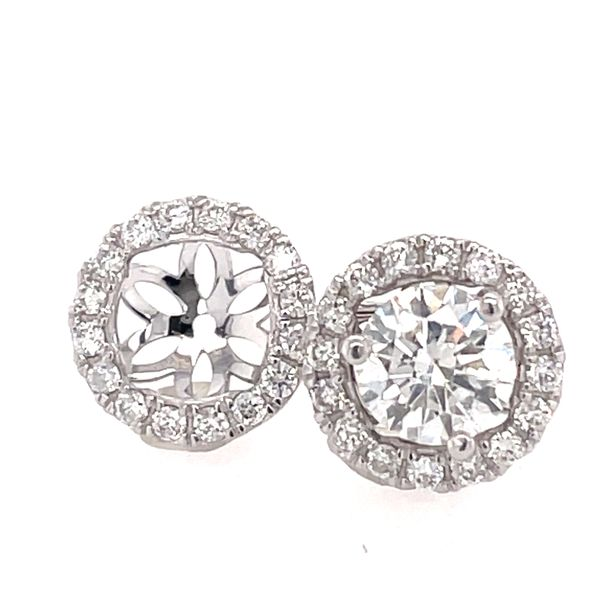14K White Gold Diamond Earring Jackets Image 3 Simones Jewelry, LLC Shrewsbury, NJ