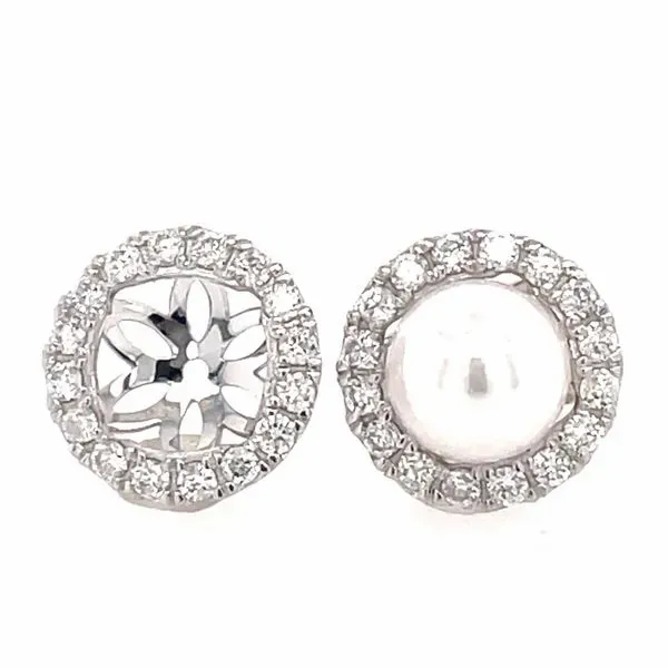 14K White Gold Diamond Earring Jackets Image 4 Simones Jewelry, LLC Shrewsbury, NJ