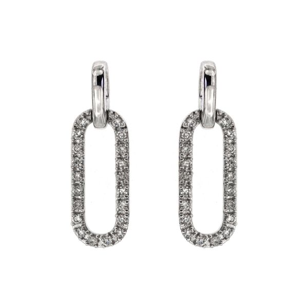 14K White Gold Diamond Paperclip Earrings Simones Jewelry, LLC Shrewsbury, NJ