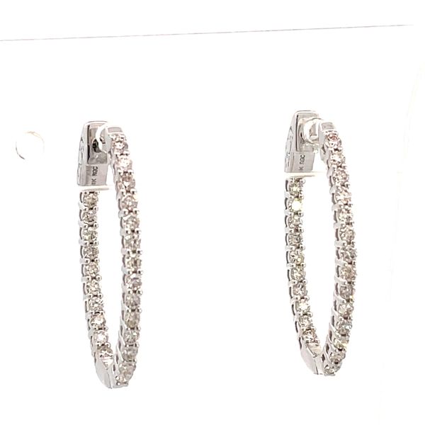 Oval Diamond Hoop Earrings Simones Jewelry, LLC Shrewsbury, NJ