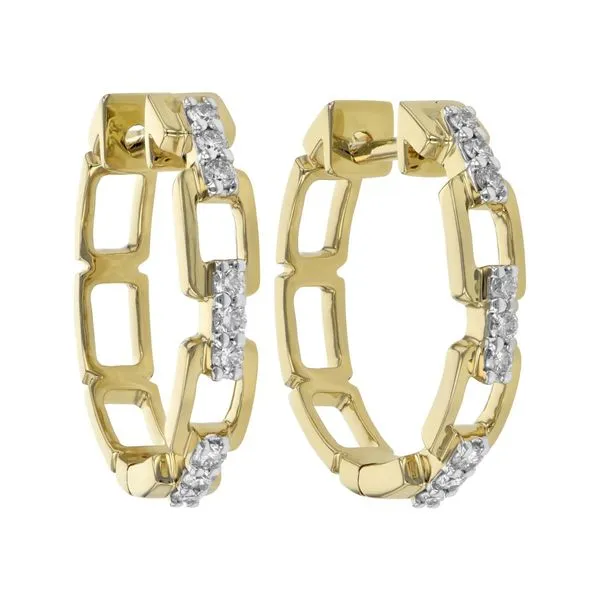 Diamond Link Style Hoops Simones Jewelry, LLC Shrewsbury, NJ