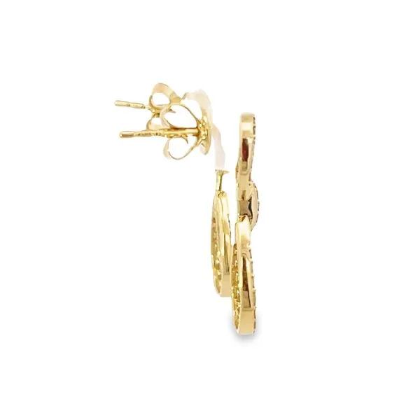 Yellow Gold Diamond Drop Earrings Image 4 Simones Jewelry, LLC Shrewsbury, NJ