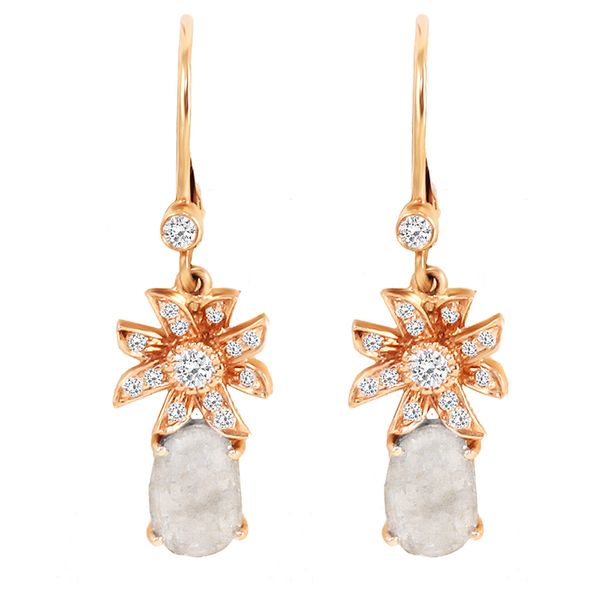 Diamond Slice & White Brilliant Diamonds Earrings Simones Jewelry, LLC Shrewsbury, NJ