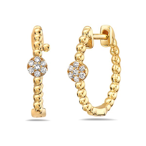 Diamond Beaded Huggie Earrings Simones Jewelry, LLC Shrewsbury, NJ