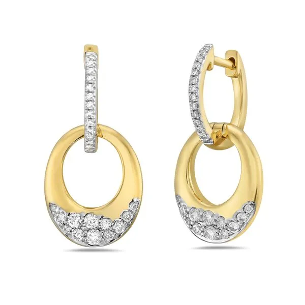 14K Yellow Gold .36ct Diamond Huggie Drop Earrings Simones Jewelry, LLC Shrewsbury, NJ