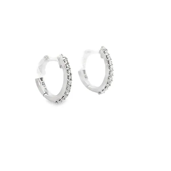 Diamond Huggie Earrings Image 2 Simones Jewelry, LLC Shrewsbury, NJ
