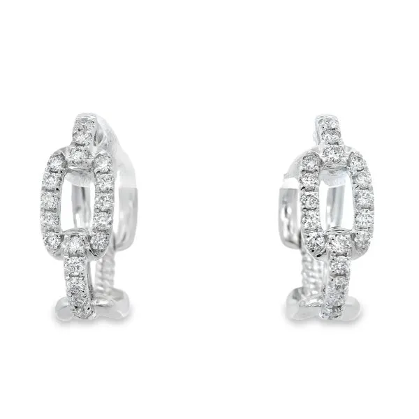 Diamond Link Huggie Earrings Simones Jewelry, LLC Shrewsbury, NJ