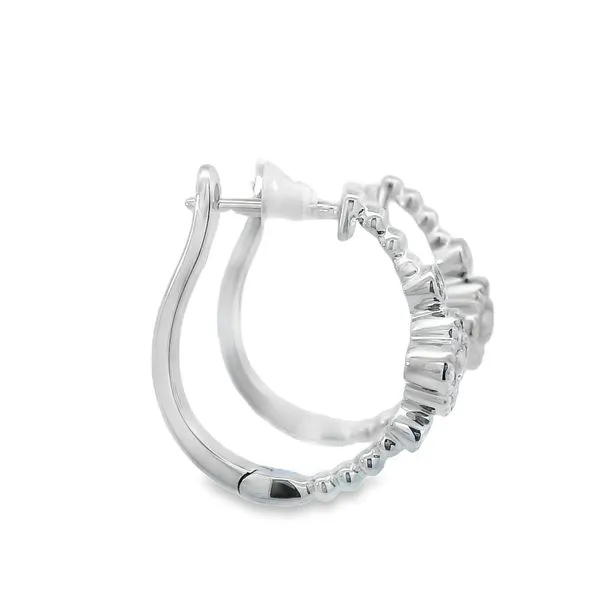 Diamond Clover Huggie Earrings Image 4 Simones Jewelry, LLC Shrewsbury, NJ
