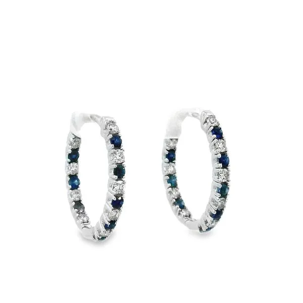 Diamond & Sapphire Earrings Image 2 Simones Jewelry, LLC Shrewsbury, NJ