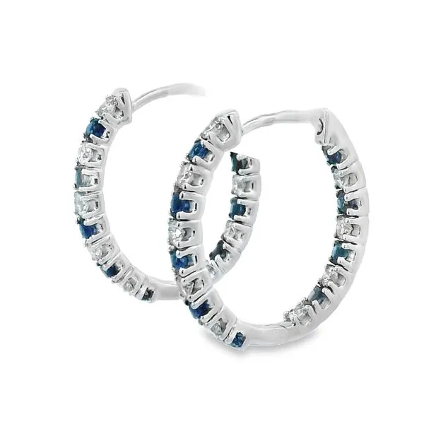 Diamond & Sapphire Earrings Image 4 Simones Jewelry, LLC Shrewsbury, NJ