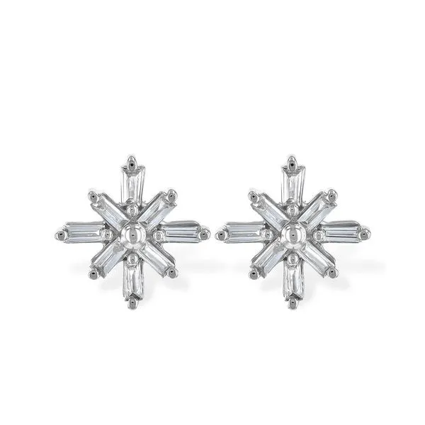 14K White .22ct.tw. Baguette Diamond Earrings Simones Jewelry, LLC Shrewsbury, NJ