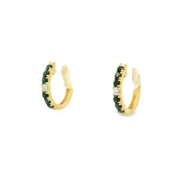14K Yellow Black & White Diamond Earrings Image 3 Simones Jewelry, LLC Shrewsbury, NJ