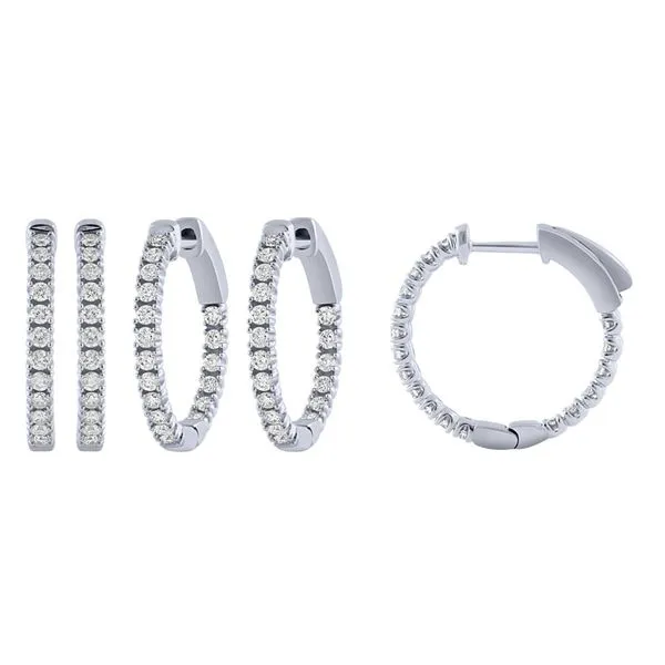 Diamond Hoop Earrings Image 2 Simones Jewelry, LLC Shrewsbury, NJ