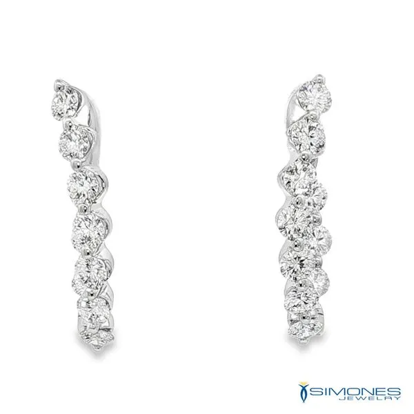 18K White Gold Diamond Hoop Earrings Simones Jewelry, LLC Shrewsbury, NJ