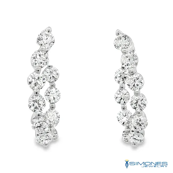18K White Diamond Hoop Earrings Simones Jewelry, LLC Shrewsbury, NJ