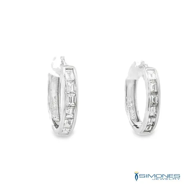 14K White Diamond Earrings Image 2 Simones Jewelry, LLC Shrewsbury, NJ