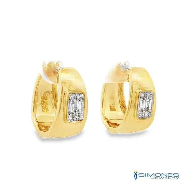 14K Yellow Diamond Earrings Image 2 Simones Jewelry, LLC Shrewsbury, NJ