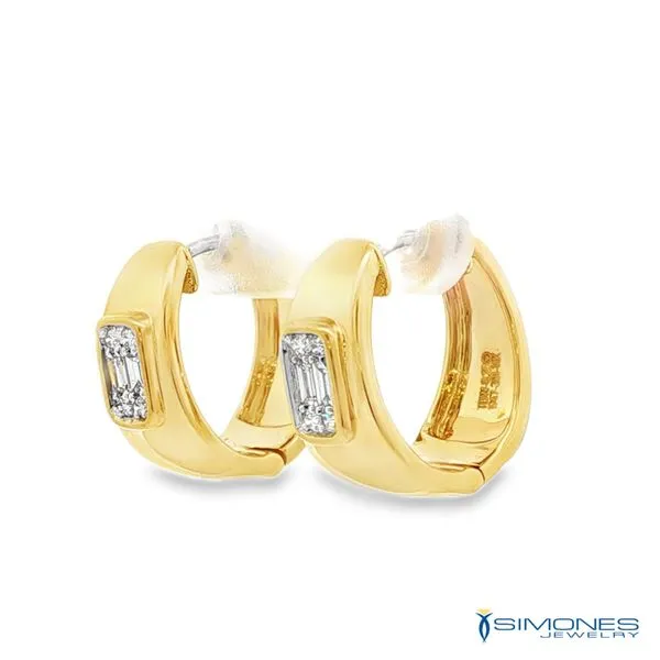 14K Yellow Diamond Earrings Image 3 Simones Jewelry, LLC Shrewsbury, NJ