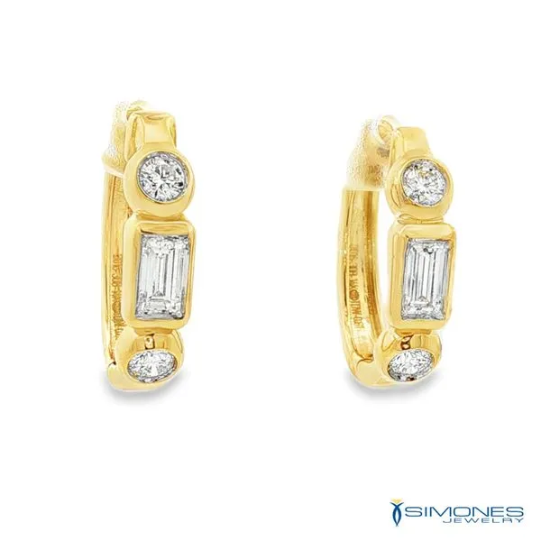 14K Yellow Diamond Earrings Image 2 Simones Jewelry, LLC Shrewsbury, NJ