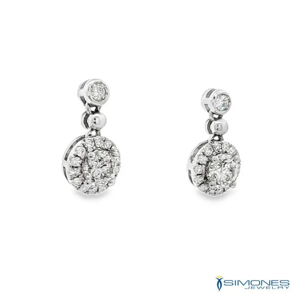 14K White Diamond Fashion Earrings Image 2 Simones Jewelry, LLC Shrewsbury, NJ