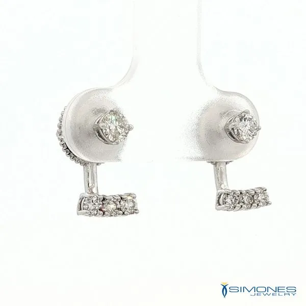 14K White .50ct.tw. Diamond Earrings Image 2 Simones Jewelry, LLC Shrewsbury, NJ
