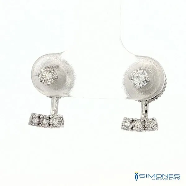 14K White .50ct.tw. Diamond Earrings Image 3 Simones Jewelry, LLC Shrewsbury, NJ