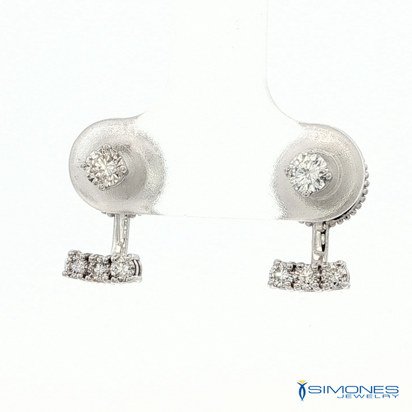 14K White .50ct.tw. Diamond Earrings Image 3 Simones Jewelry, LLC Shrewsbury, NJ