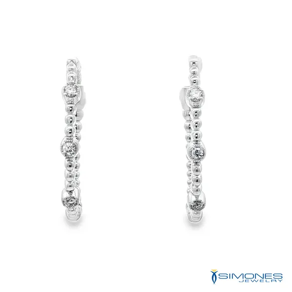 14K White Diamond Hoop Earrings Simones Jewelry, LLC Shrewsbury, NJ