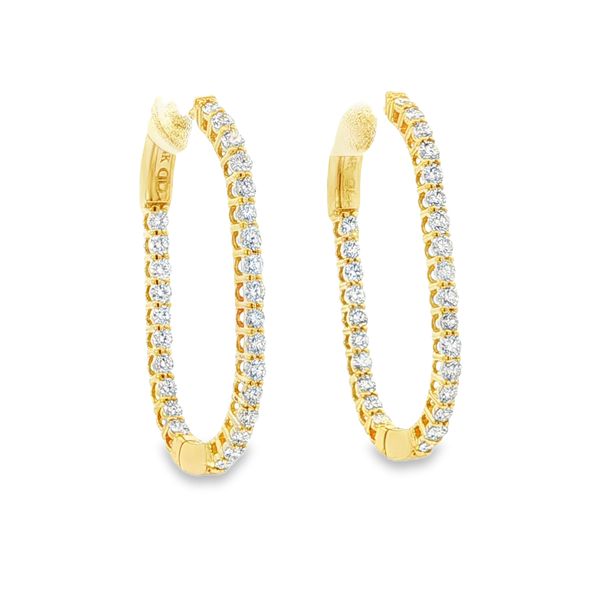 14K Yellow Diamond Oval Hoops Simones Jewelry, LLC Shrewsbury, NJ