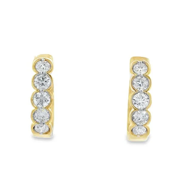 Diamond Bezel Huggie Earrings Simones Jewelry, LLC Shrewsbury, NJ