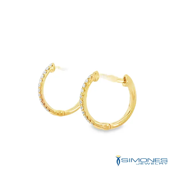 14K Yellow Diamond Earring Image 4 Simones Jewelry, LLC Shrewsbury, NJ