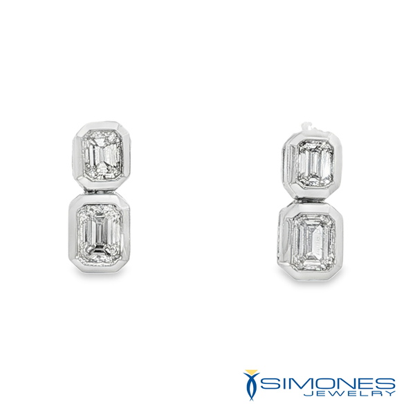 14K White Diamond Earrings Image 2 Simones Jewelry, LLC Shrewsbury, NJ