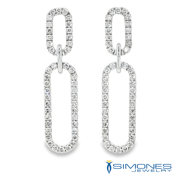 14K White Diamond Earrings Image 2 Simones Jewelry, LLC Shrewsbury, NJ