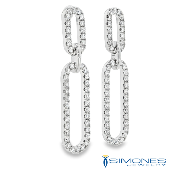 14K White Diamond Earrings Image 3 Simones Jewelry, LLC Shrewsbury, NJ