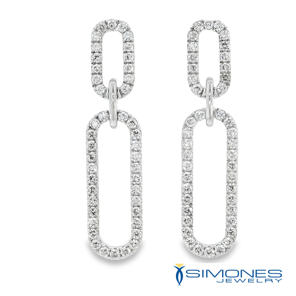 14K White Diamond Earrings Image 4 Simones Jewelry, LLC Shrewsbury, NJ