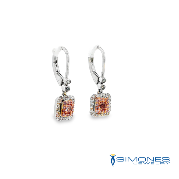 18K White Natural Pink Diamond Earrings Image 2 Simones Jewelry, LLC Shrewsbury, NJ